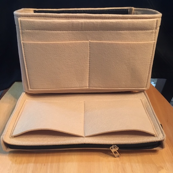 Handbags - Purse Tote L Insert + Zip Case Protector Organizer